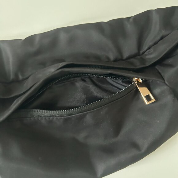Black Sateen Fanny Belt Bag - Picture 2 of 5